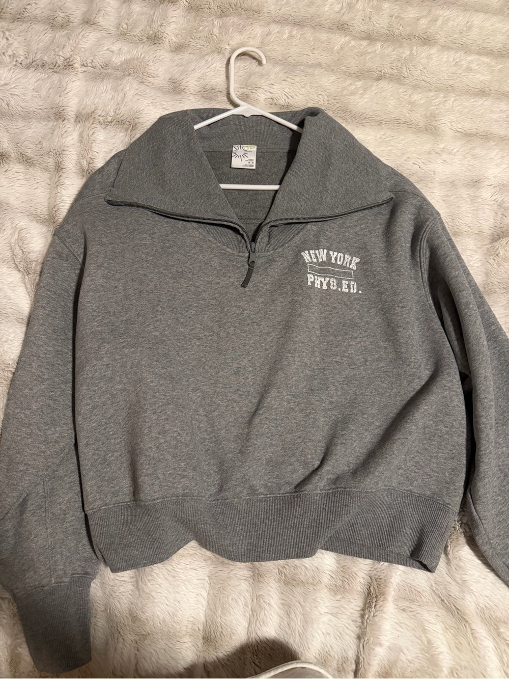Unbranded Grey Quarter-Zip Sweatshirt - New York Phys. Ed.